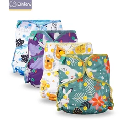 Elinfant fralda ecológica de pano infantil, roupa de absorção de água para bebês, reutilizável, lavável, feita com veludo de bambu, à prova d'água