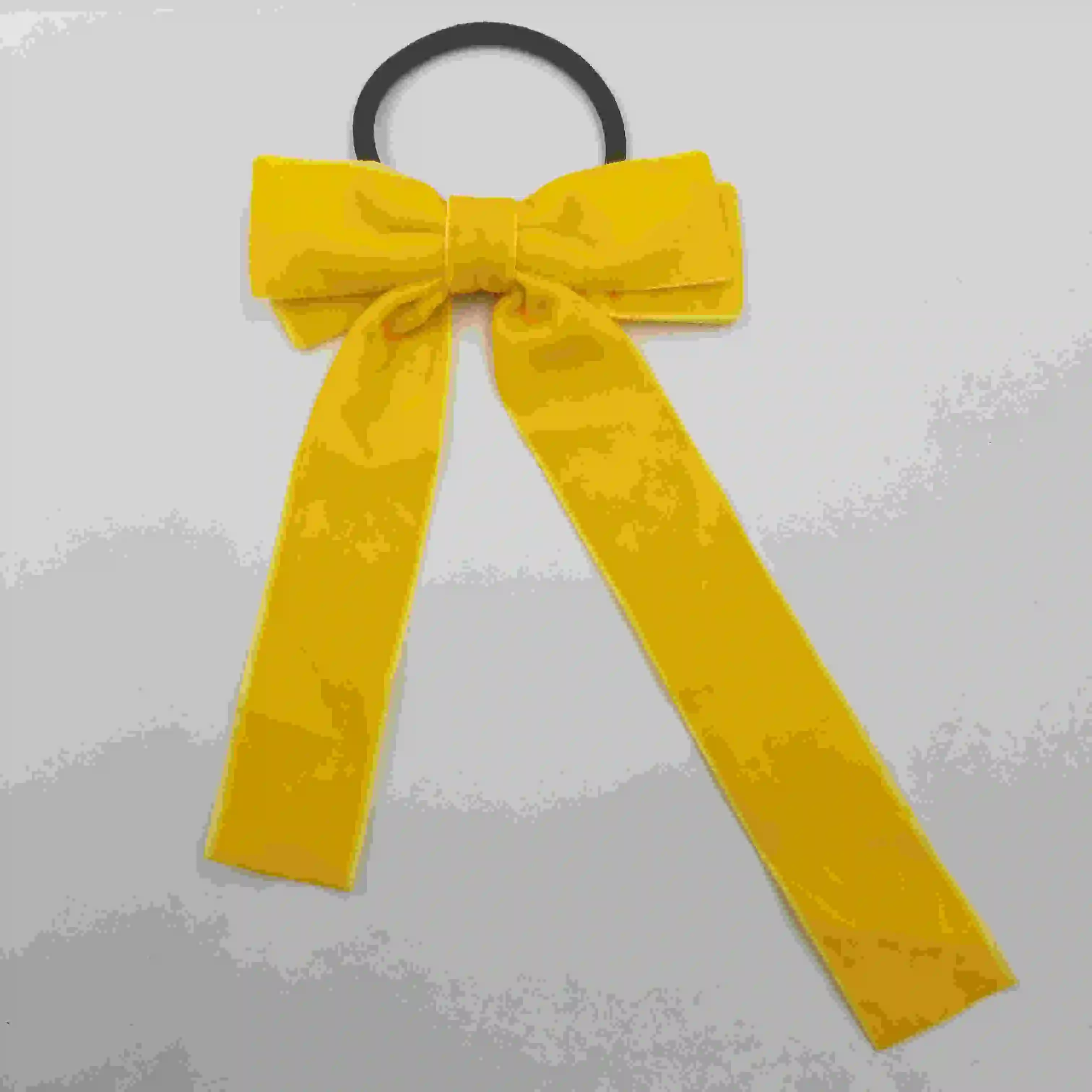 Распродажа! корейские Бархатные резинки для волос с бантом для девушек, эластичные резинки для волос, Женские Элегантные галстуки-бабочки, держатель для конского хвоста, аксессуары для волос - Цвет: Цвет: желтый