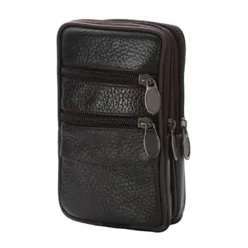 

Vintage Men Zip Pocket Faux Leather Belt Waist Bag Fanny Pack Phone Card Holder