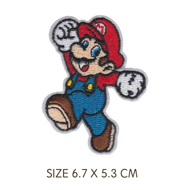 10 шт. нашивки Super Mario Bros для одежды, железные нашивки, вышивка, аппликация для шитья, эмблема на ткани, аксессуары для одежды Diy - Цвет: 9