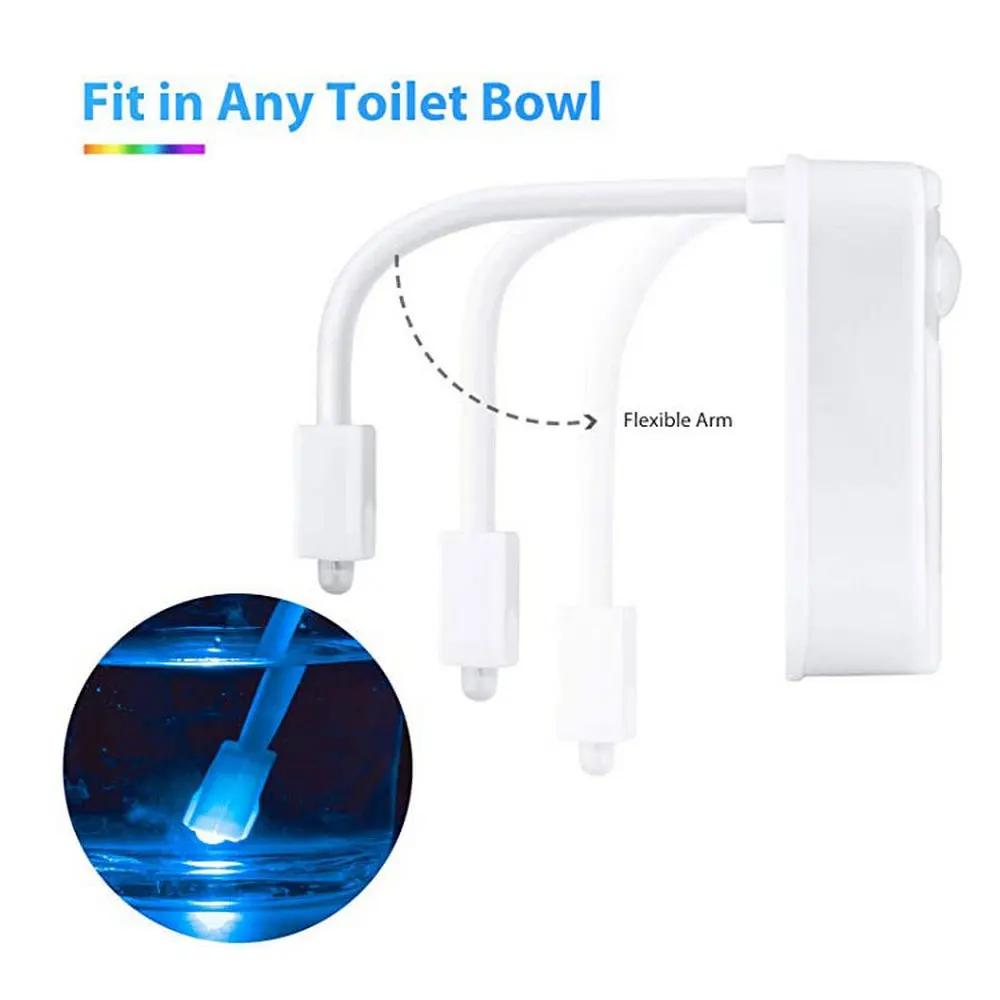 16 Color Body Sensing Automatic Led Motion Sensor Night Lamp Toilet Bowl Bathroom Light Waterproof Backlight for Wc Toilet Light motion sensor night light