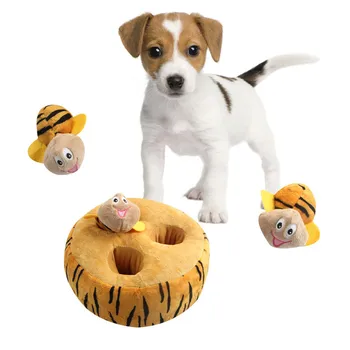 

Aapet 1pc Cute Pet Toy Dog Puppy Cake Shape With Bees Plush Toy Bite-resistant Soft Game For Dog Pet Teeth Cleaning Accessories