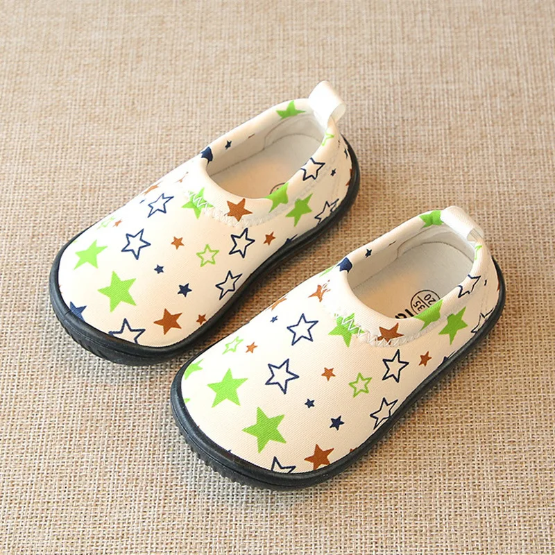 Г. Новые красивые мягкие кеды Детские слипоны повседневная обувь на мягкой подошве и плоской подошве, Детские кроссовки Размер 18~ 27 - Цвет: white-green star
