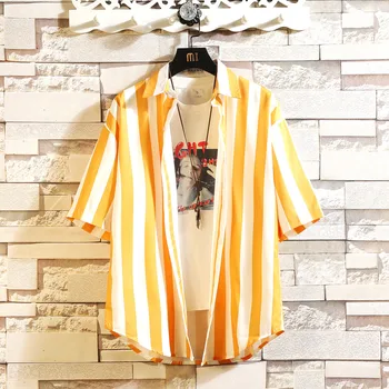 

2020 Brand Summer Hot Sell Men's Plaid Beach Shirt Fashion RED Short Sleeve Loose Casual Shirts Plus OVERSIZE M-4XL 5XL