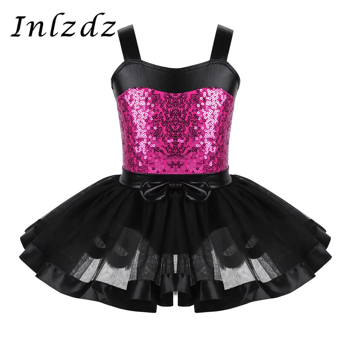 Детское гимнастическое балетное платье для девочек трико костюм с блестками