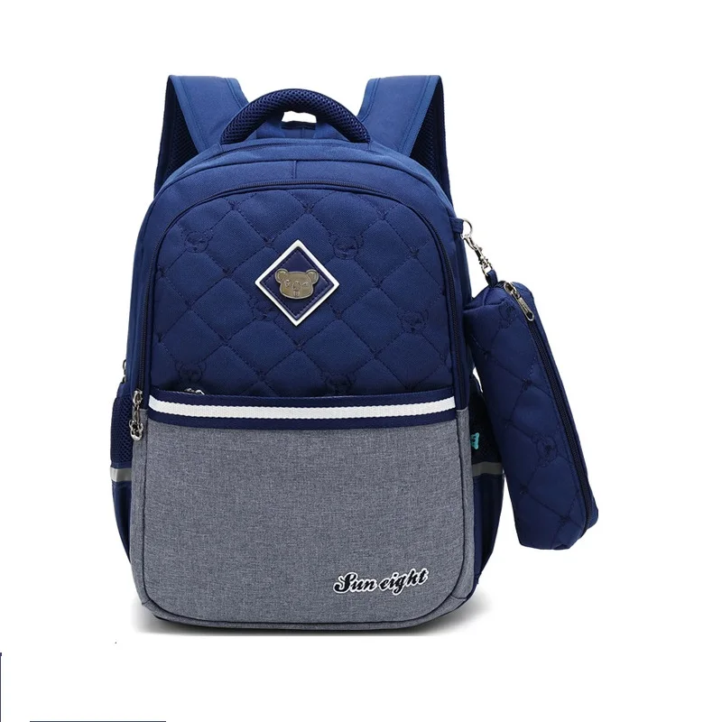 navy gray Полиэстер мультфильм водонепроницаемый детский рюкзак для детей школьная книга сумка mochila infantil escolar bolso feminina bolsa для девочек мальчиков - Цвет: navy gray
