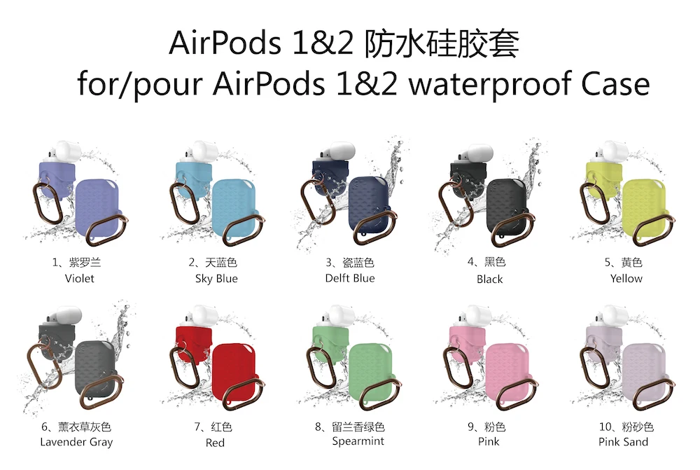 Macaron check водонепроницаемый чехол для наушников для Airpods чехол милый силиконовый Bluetooth наушники защитный чехол-1or2 поколение