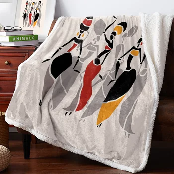 

Woman Dancing Exotic Lines Plates Stitching Silhouette Bedspread Coverlet Blankets Fleece Throw Cover Wrap Personalized Thick