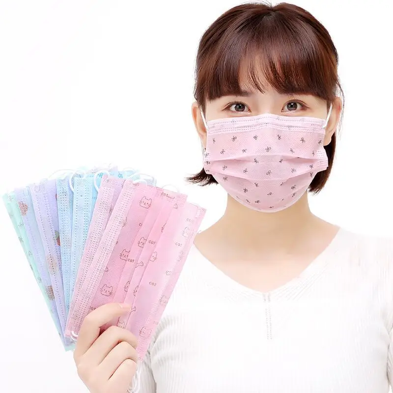 10 шт./лот 3 слоя одноразовые маски для рта Kawaii противопылевые маски одноразовые медицинские маски для лица и здоровья рта