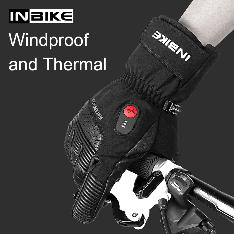 INBIKE, USB перезаряжаемые мотоциклетные перчатки с подогревом, термальные перчатки для MTB, лыжный мотокросс, Электрический нагрев, теплые Мотоциклетные Перчатки