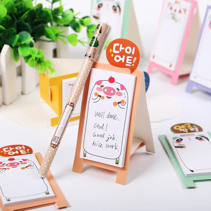 1PC Korea Stationery Pretty Kawaii Cartoon Sticker Bookmarks Memo Pad Sticky Note Supplies | Канцтовары для офиса и дома