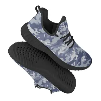 

Light blue camouflage custom pattern Flying Weave men's Sneakers Platform Trainers Breathable Mesh Running Shoes Coconut shoes