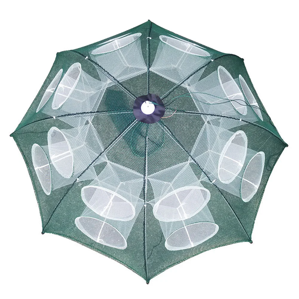 16 holes 6/8 Holes Folding Portable Automatic Fishing Net Shrimp Bait Cast Mesh Trap Cage Net 2MM Mesh Hole Fishing Net - Цвет: 16 holes