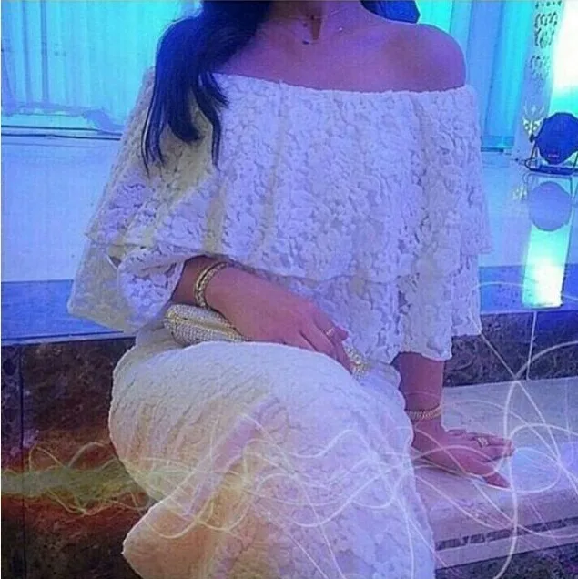 

2018 Elegant Off the Shoulder vestido de noiva Tea Length boat neck Lace lace Prom party bridal gown bridesmaid dresses