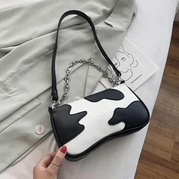 

Cow Print Women Bag 2020 Summer Fashion Chain Shoulder Bags Small PU Leather Crossbody Bag Handbag Purse
