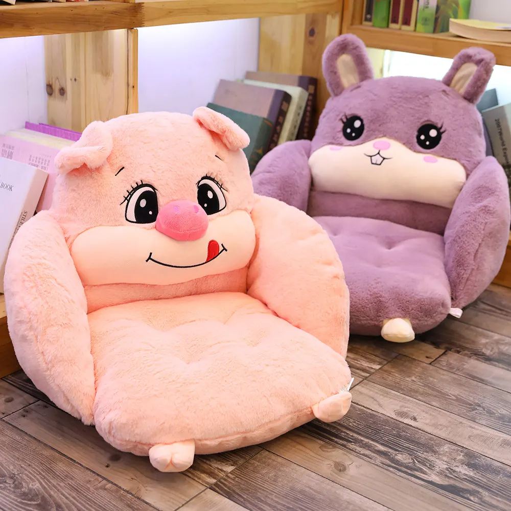 Rabbit Fur Office Chair Cushion  Rabbit Fur Butt Chair Cushions - Cartoon  Plush Seat - Aliexpress