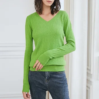 

LITVRIYH pure cashmere sweater women pullover long sleeve V-neck soft female pullovers women sweaters knitted jumper pull femme