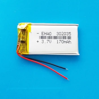 

3.7V 170mAh 302035 lithium polymer lipo rechargeable battery cells for MP3 MP4 GPS bluetooth headset video pen camera
