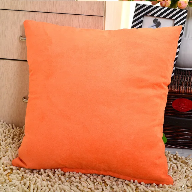 New Decorative Pillows Soft Sofa Waist Throw Cushion Cover Solid 45 x 45cm Living Room Cushion Covers Home Decor Decoration - Цвет: Orange