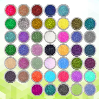 

45 Colors Nail Glitter Powder Eyeshadow Makeup Nail Art Pigment Glitter Dust Powder Set (Random Color)