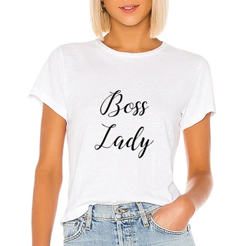 

Boss Lady Funny Hip Hop Cute Harajuku T-shirt Female Round Collar Tshirt Trendy Art Printing Spring Summer Streetwear T shirt