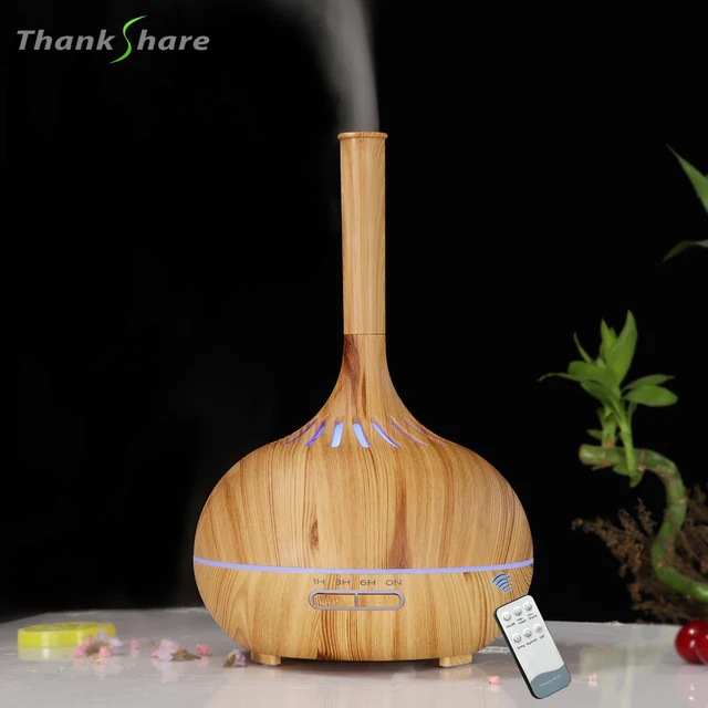 400ml Wood Grain Diffuser For Essential Oil Ultrasonice Aromatherapy Diffusers Aroma Cool Mist Remote Control Humidifier Timer 1