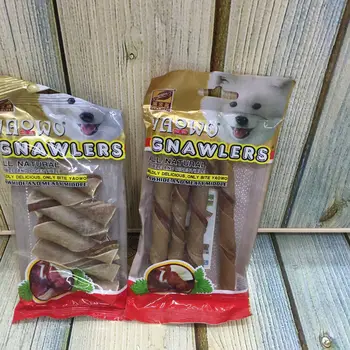 

Fenglaike 2.5-Inch Pet Dog Snacks Grinding Stick 5-Pack Teddy Golden Retriever Training Dog Leather Meat Twisted Stick