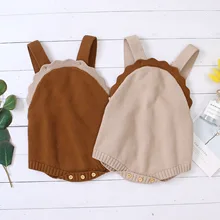 

INS Cute Children's Clothing Infant Toddlers Baby Boys And Girls Knitted Rompers Sling Full Months Photo Props Kids Clothes