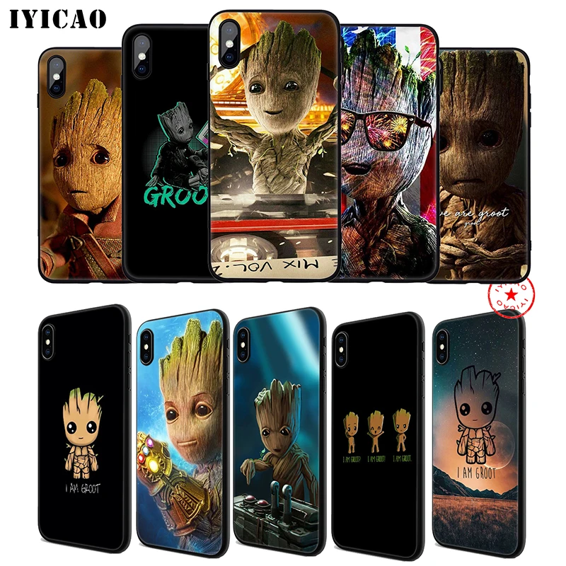 IYICAO I am a Groot мягкий чехол для телефона iPhone 11 Pro XR X XS Max 6 6S 7 8 Plus 5 5S SE силиконовый TPU |