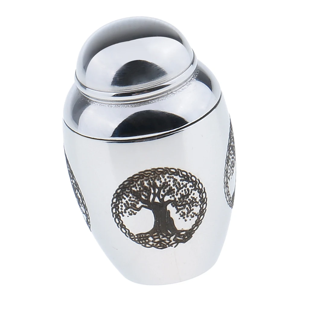 1x Silver Stainless Steel Cremation Beaker Style Jewelry Ashes Urn Keepsake Pendant