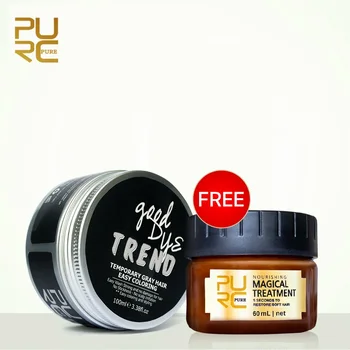 

Buy 3Pcs get 1pcs Free PURC good dye trend gray color one time Wash Hair Wax 100ml and 5 seconds repair damage dry hair mask