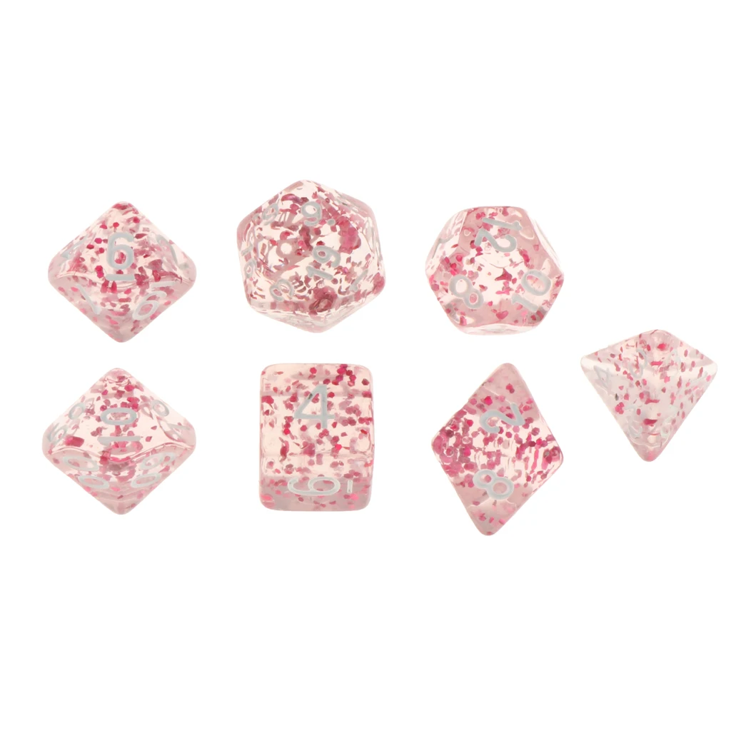 Pack of 7 Polyhedral Dices Table Board Games Party KTV for Dungeon and Dragons Polyhedral Dice Games DND Dice Set Kids Math Toys