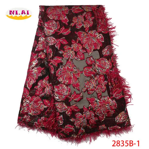 Brocade Lace Fabric, African New Brocade Fabric, Nigeria Lace Materials Mr2835b