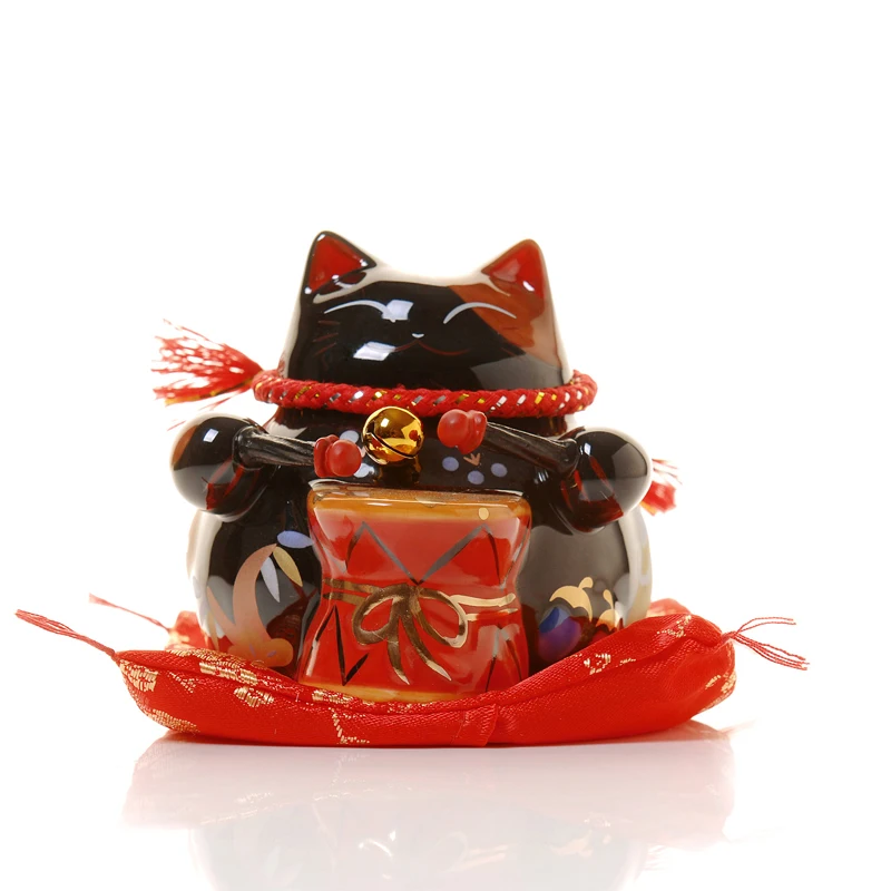 5,5 дюймов Lucky Cat Керамика Lucky Декор для дома, с изображением кота фарфоровое украшение Бизнес подарок Lucky Cat Копилка изделия фэн-шуй - Цвет: B