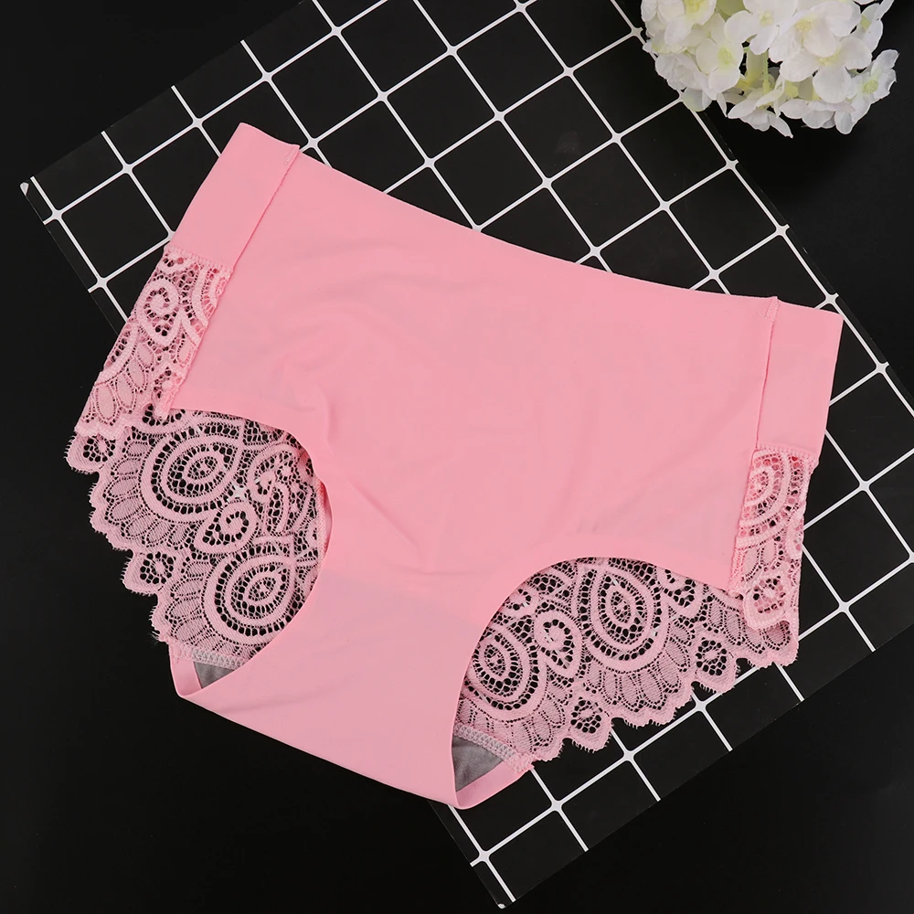 3 шт. Для женщин Роскошные ice silk Трусы дышащая сексуальное кружевное платье; трусы; короткие трусы; трусы с низкой талией, нижнее белье, открытое кружевное белье calcinha размера плюс