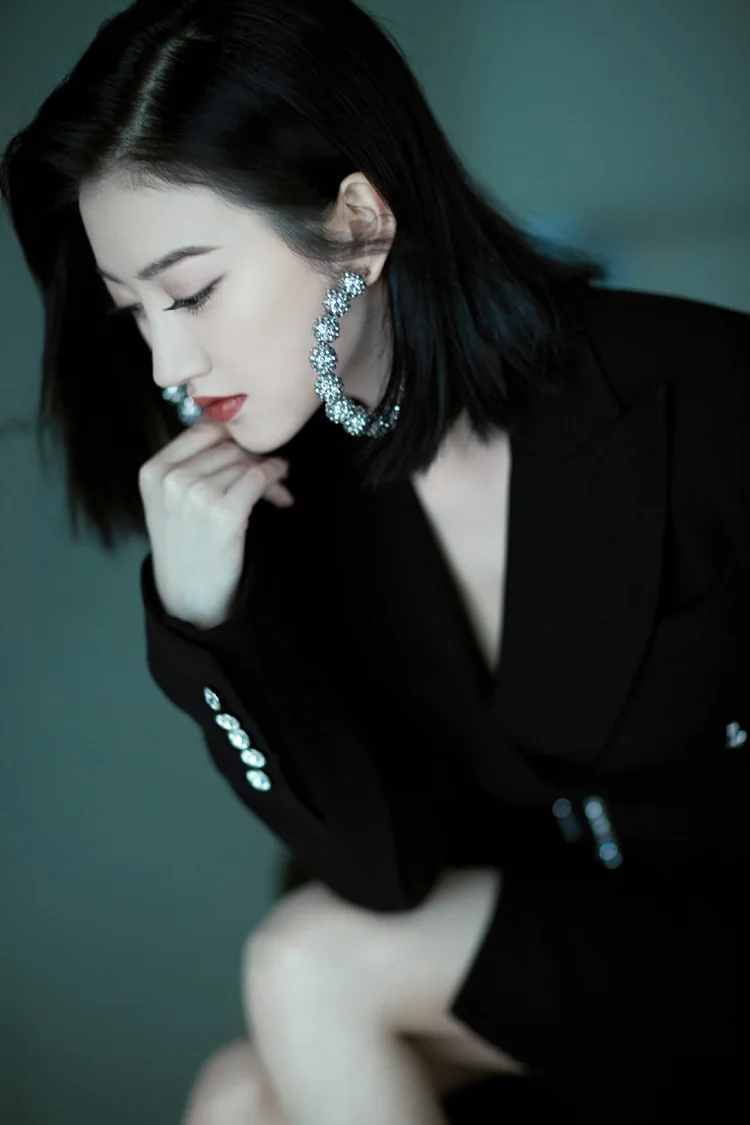 2019 fall winter women elegant black long blazer