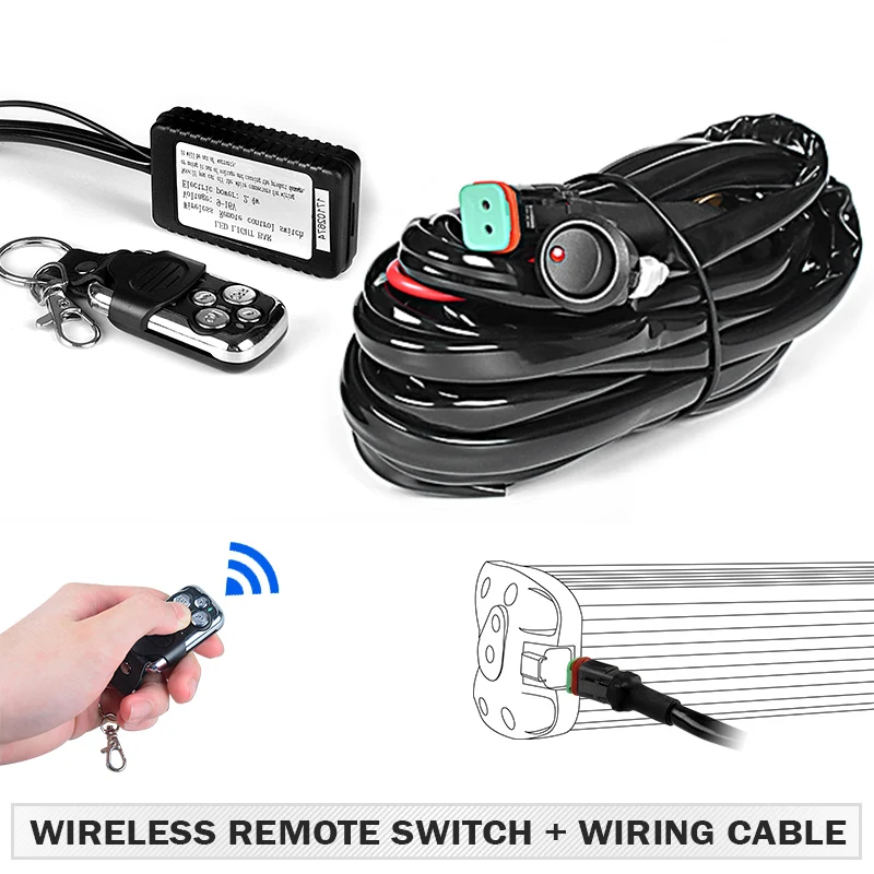 only remote and wire 6D объектив 8 14 20 27 34 40 дюймов Однорядный светодиодный светильник 4x4 внедорожный светодиодный светильник для внедорожника 4WD грузовик ATV 12 в 24 В barra Led - Цвет: only remote and wire