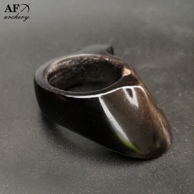  US $79.54 Archery Thumb Ring Fingerstall with Black horns Traditional Hunting Handmade Archer 