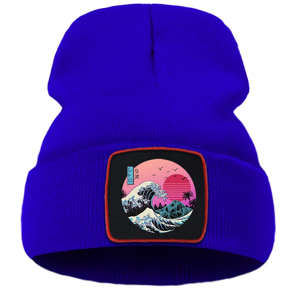 Japan Anime Anime Knitted Cap Men Soft Solid Color Bonnet Hats Unisex Winter Warm Beanie Caps Men Cotton Skullies Hat skullies men