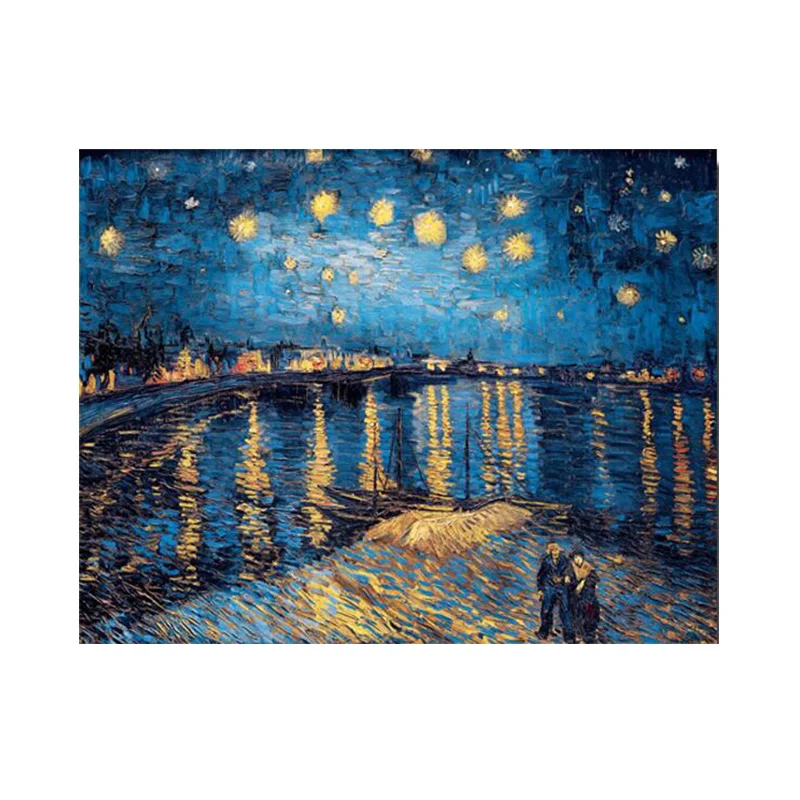 Картина маслом Звездная ночь Ван Гога абстрактная импрессионистская на холсте