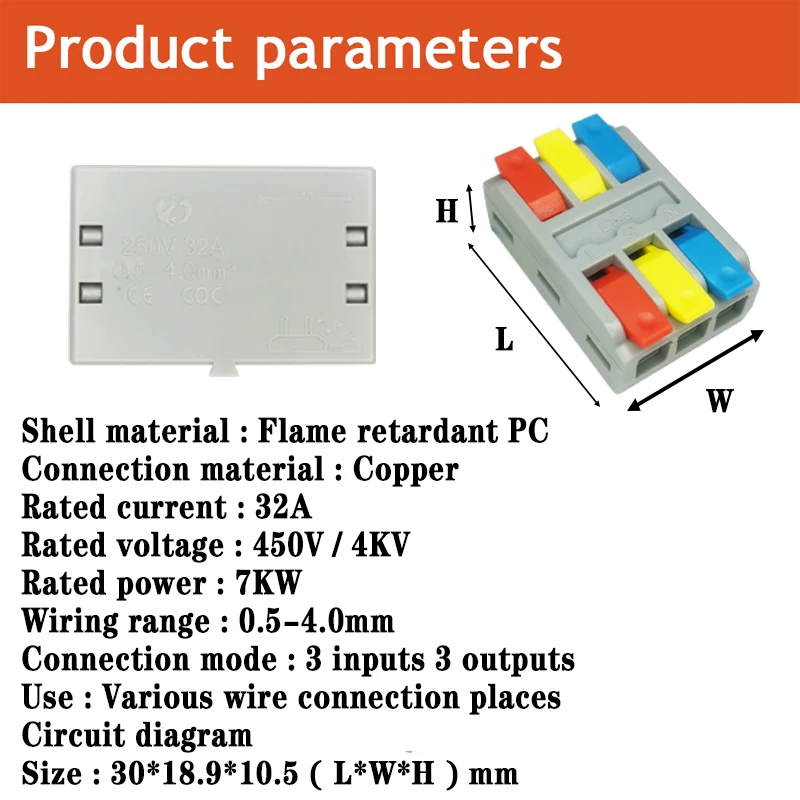 Mini Fast Wire Cable Connectors Universal Compact Conductor Spring Splicing Wiring Connector Push-in Terminal Block SPL/KV-2/3