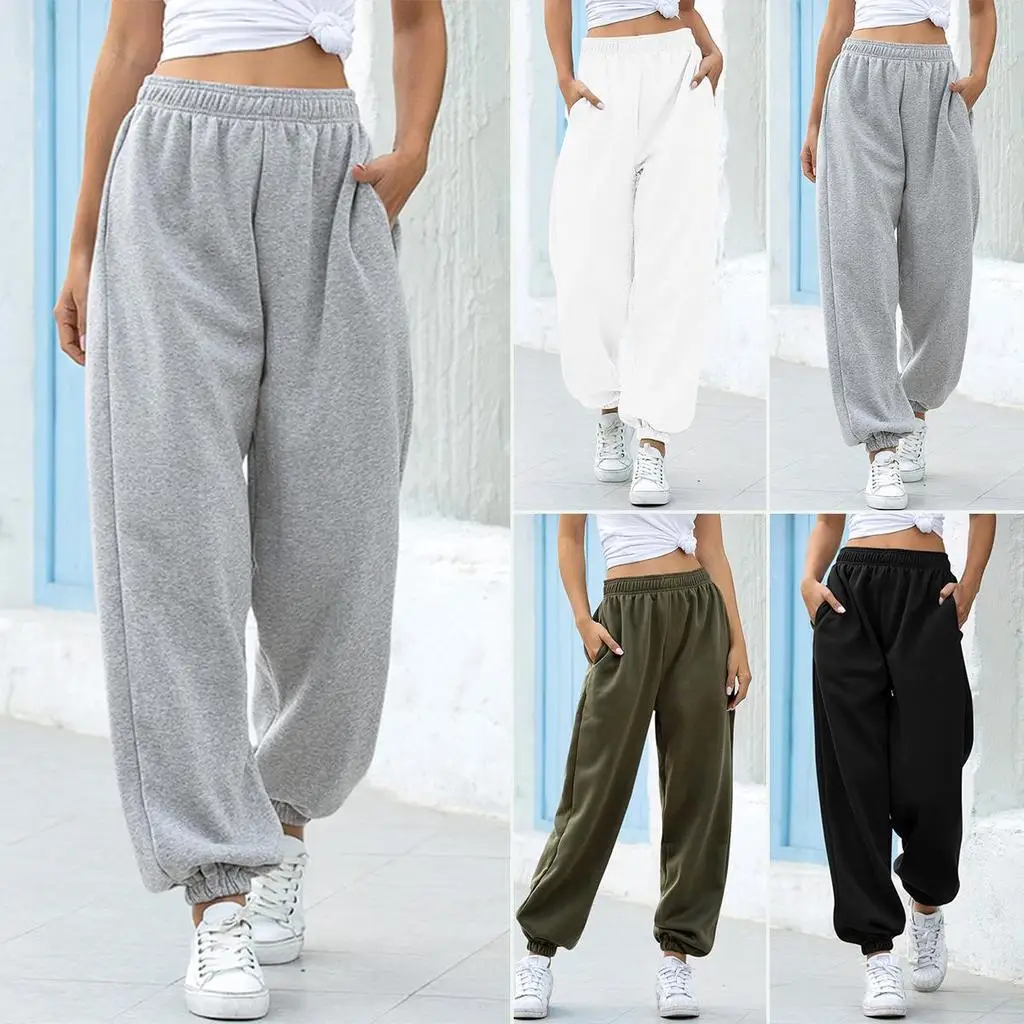 Women Casual Solid Sport Trousers Thin 