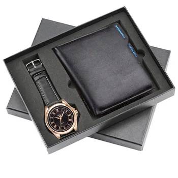 

New Arrival Men's Gift Set Beautifully Packaged Watch + Wallet Set Quality-Creative Combination Set