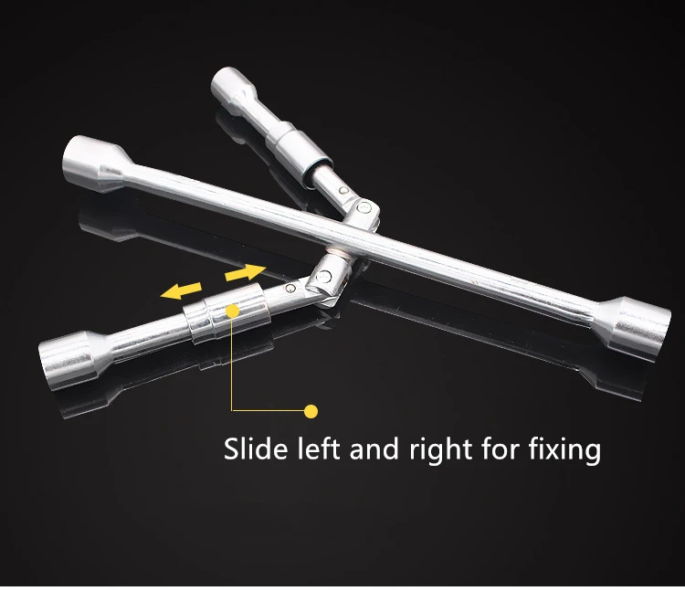 Замена запасной части поперечного торцевой гаечный ключ для ремонта колесная гайка торцевой гаечный ключ складной ключ для снятия установки гаечный ключ 17/19/21/23 мм 4 путь