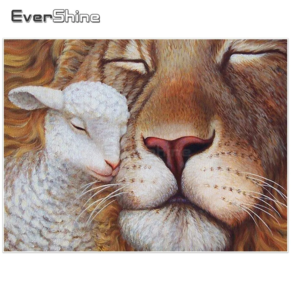 EverShine DIY 5D алмазная вышивка Лев краска с бриллиантами полная квадратная Стразы