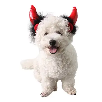 

Halloween Holiday Devil Cute Pet Cat Puppy Cap Adjustable Dog Kitten Horn Hat Gift Halloween Decoration Supplies