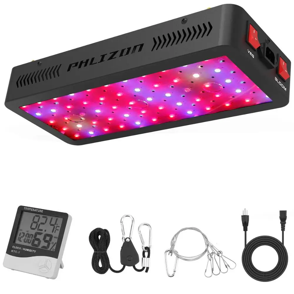 Phlizon 600w led grow light Full Spectrum Red Blue UV indoor flower Led Growing Lamps For grow tent box Hydroponics system