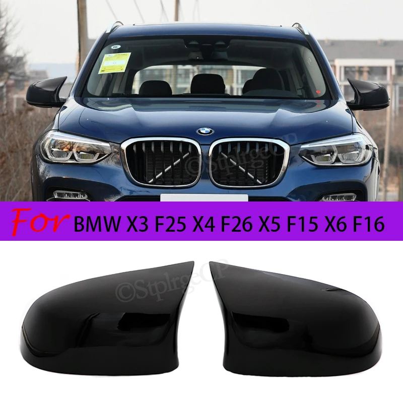 

1 Pair Horn Shape M Style Glossy Black Rearview Replacement Side Mirror Covers For BMW x3 f25 x4 f26 x5 f15 x6 f16 2014 - 2018