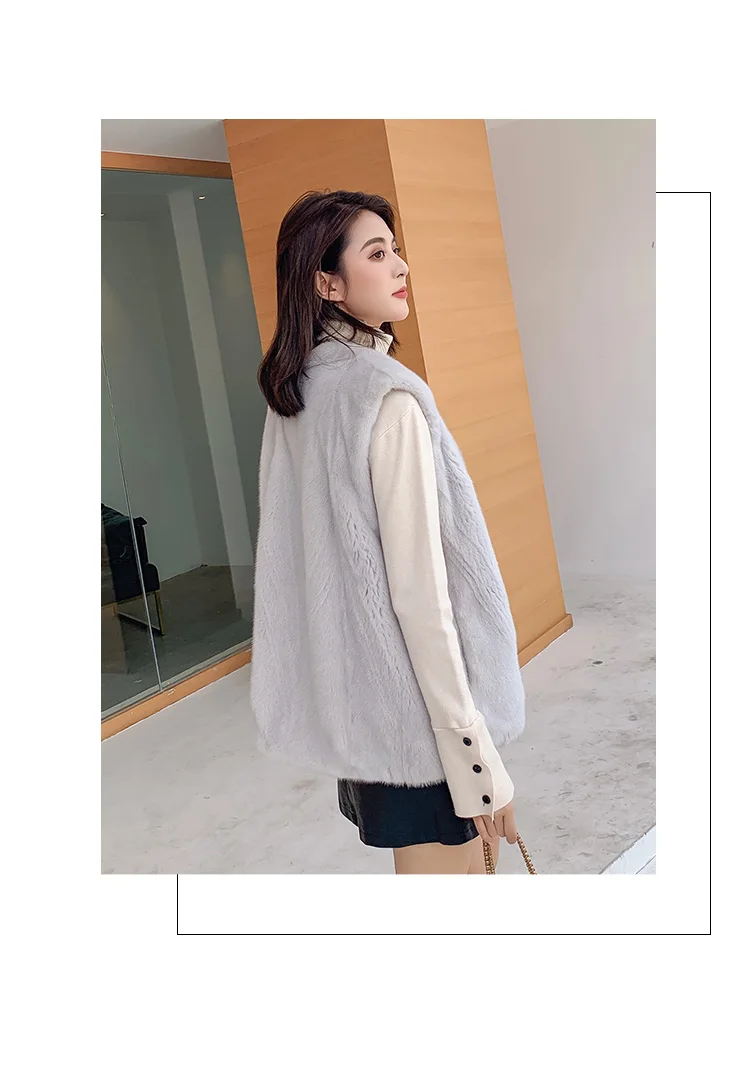 new lady whole mink mink velvet mink vest short paragraph 1008
