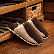 Женские тапочки из хлопка; зимние домашние тапочки для пар; мужские теплые тапочки; теплые плюшевые тапочки из флока на плоской подошве; мужская обувь; большие размеры